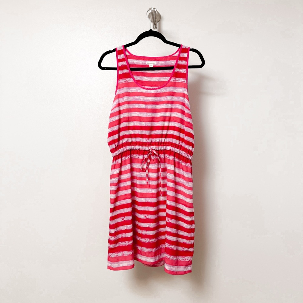 Vintage Gap Colleen Sleeveless Tie‎ Waist Sundress in Printed Pink Stripe Small